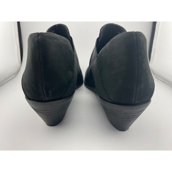 Eileen Fisher Perry black nubuck suede elastic cutout shoes booties sz 7.5 - Picture 11 of 16